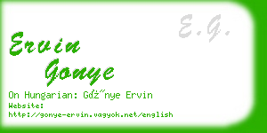 ervin gonye business card